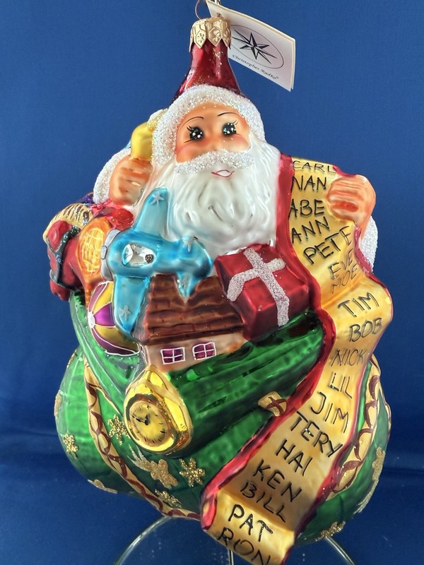 Christopher Radko Vintage 1997 Enough For All- Santa-Huge, Find Your Name