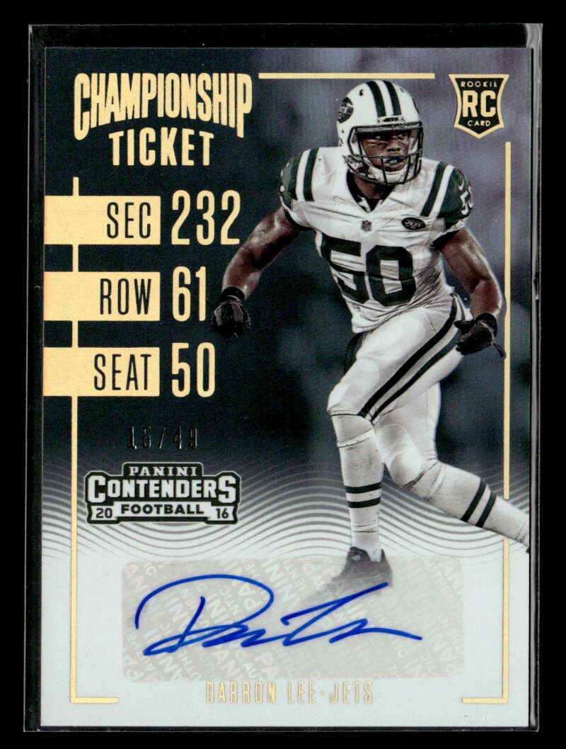 Darron Lee Panini Contenders Draft Picks #203 Autograph-Playoff Ticket