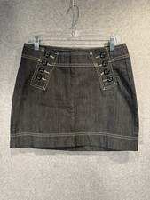 Vintage Y2K The Gap denim Miniskirt hipster nautical style with buttons Sz 6; 31