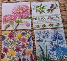 4 Individual Cocktail Napkins For Decoupage