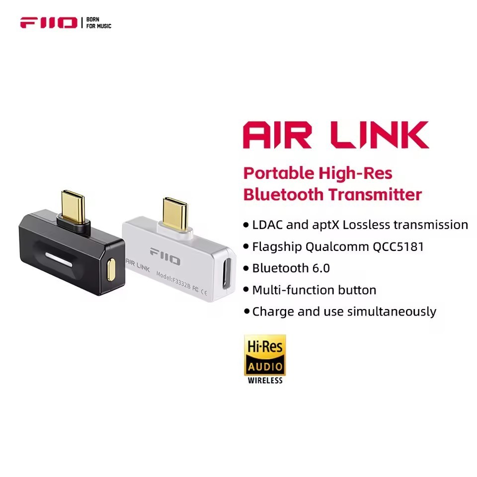 FiiO AIR LINK Bluetoothアダプター FiiO Air Link Type-C Bluetooth Transmitter BT6.0 for Mobile / Game