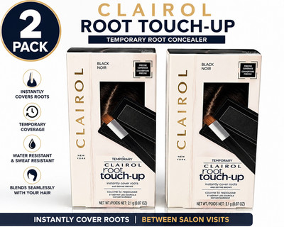 Clairol Root Touch Up Temporary Concealing Powder Black Cover Gray 2 Pack