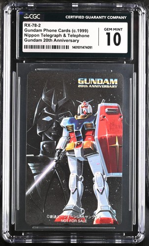 CGC 10 Japanese GUNDAM RX 78 Char Aznable PROMO Phone CARD 20th Anniversary RARE