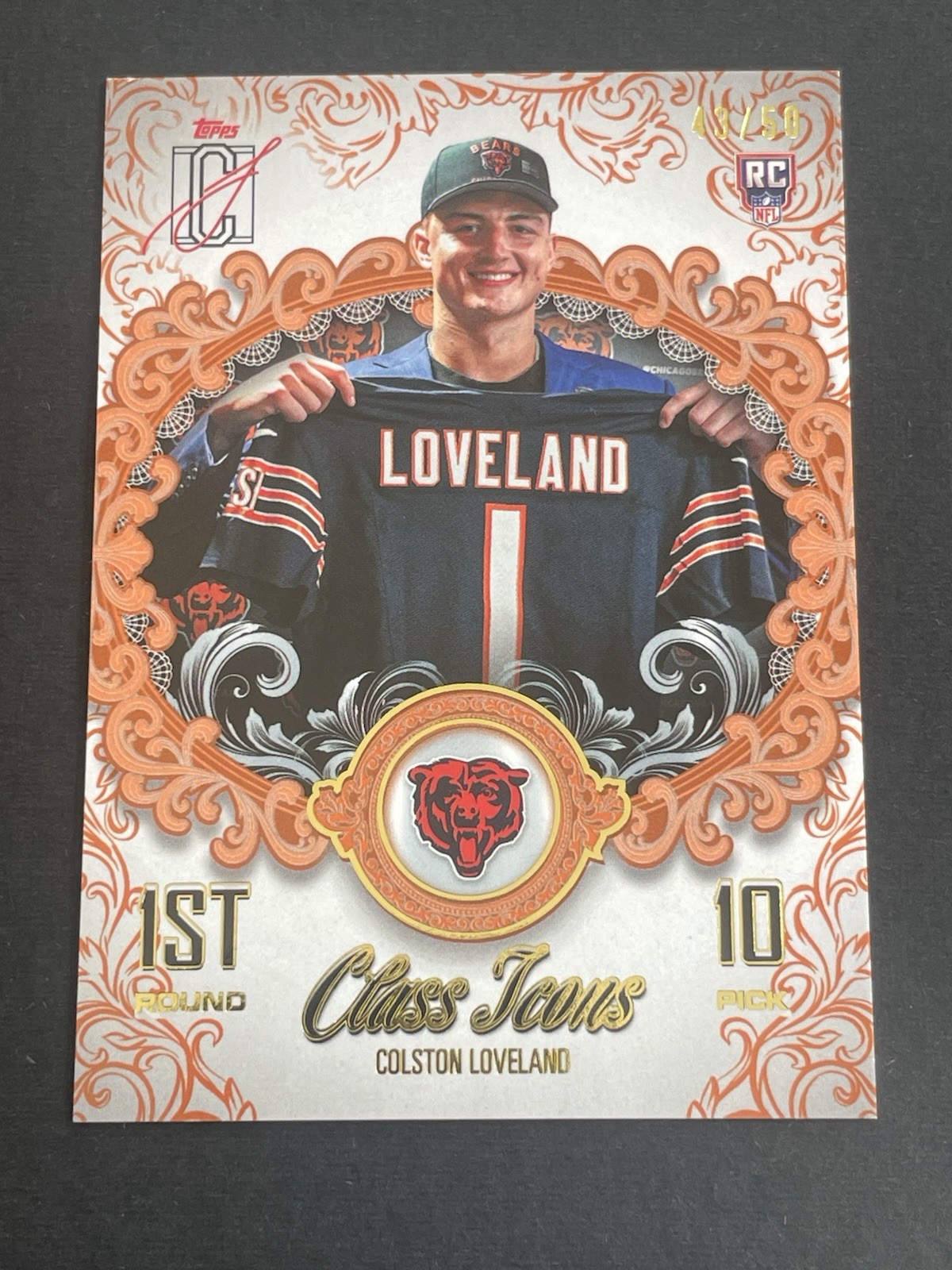 2025 Topps Certified Colston Loveland Class Icon Gold 43/50