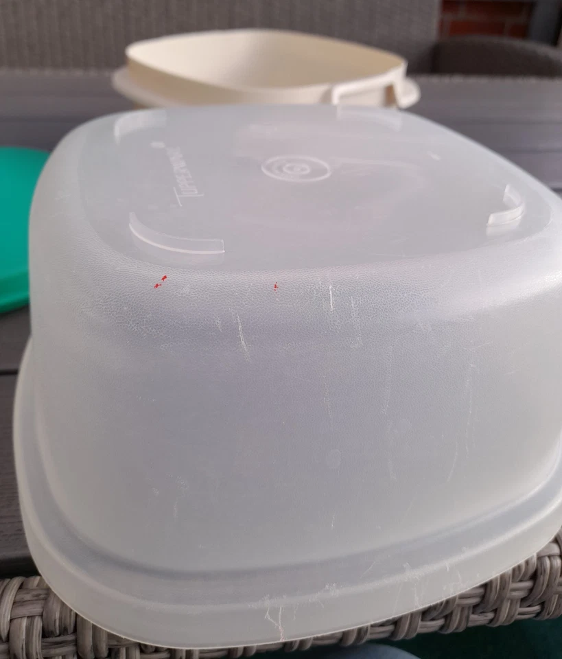 Tupperware Vintage Siebservierer grün weiß /transparent Tupper - Bild 4 von 4