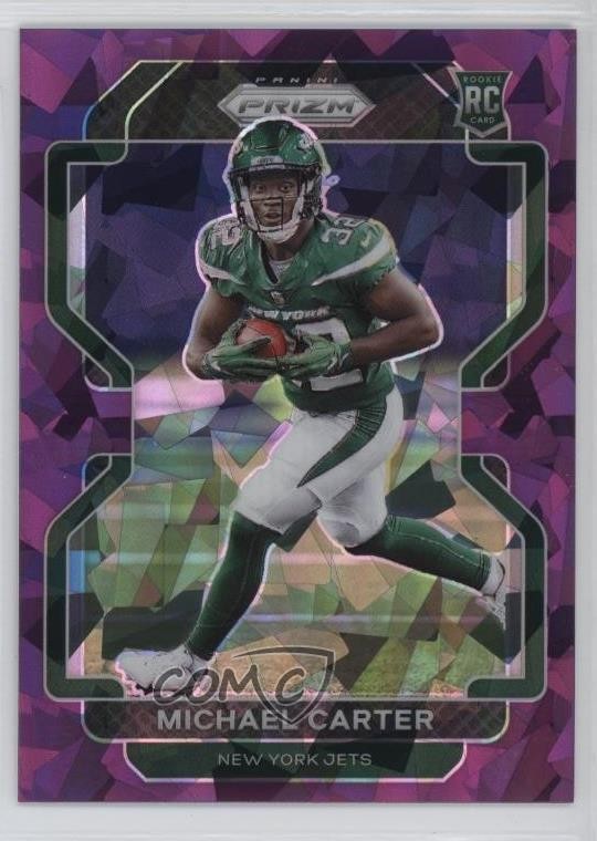 2021 Panini Prizm Rookie Purple Ice Prizm 14/225 Michael Carter #365 1cx3