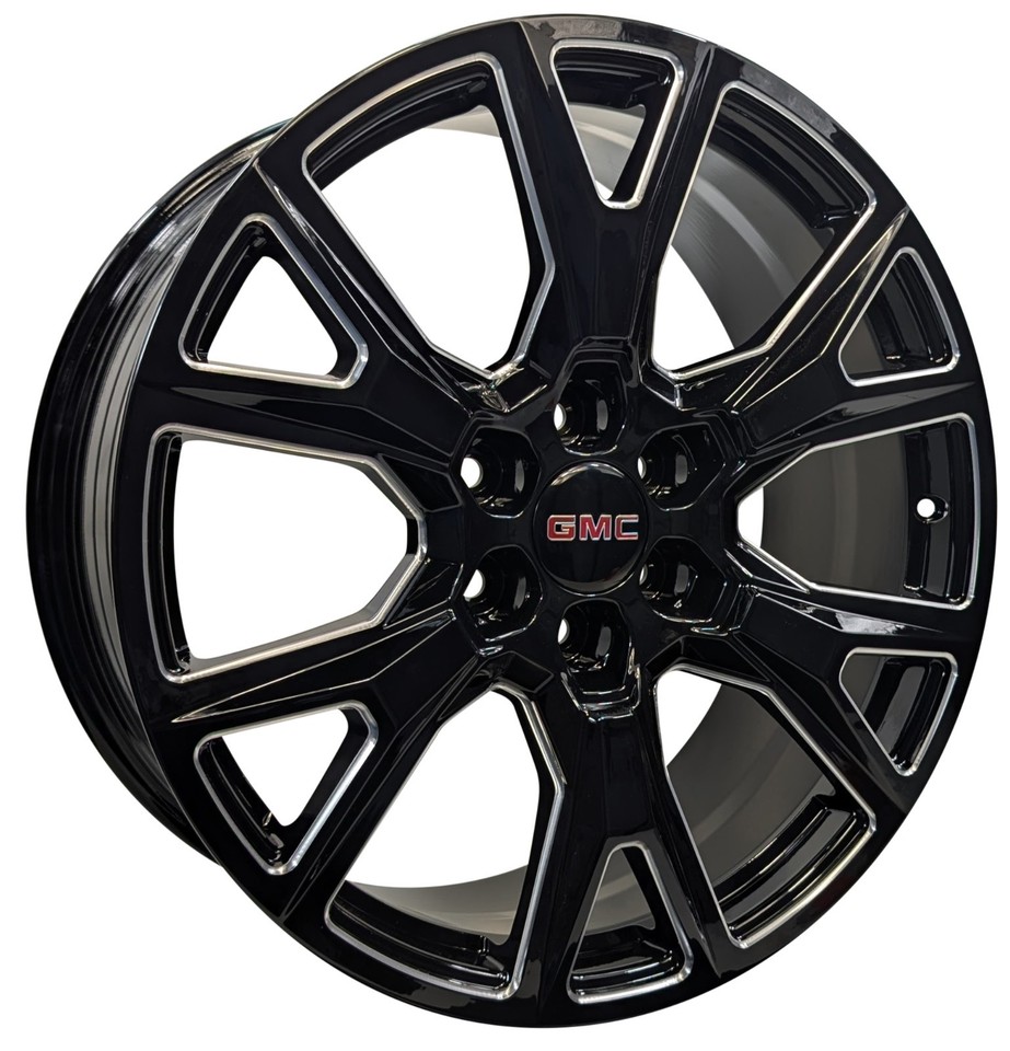 22 Black Wheels fits GMC Truck Rims Sierra SLT Denali Rims Yukons XL ...