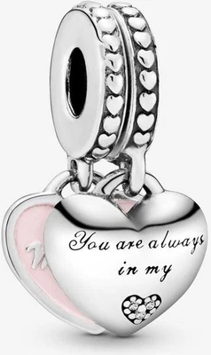 Pandora Mother & Daughter Hearts Charm-Anhänger 792072EN40 Anhänger - Bild 1 von 4