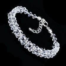 Bracelet of Swarovski elements sparkling crystals wedding Christmas jewellery UK