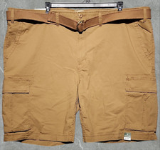 Mutual Weave Belted Cargo Shorts Men's 54 Big Khaki 10" Inseam NWT MSRP 50