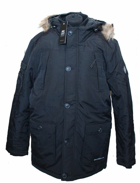 Herren Jacke Parka Parker Jacke Schwarz Crosshatch Winterjacke Gr. L Neu-image