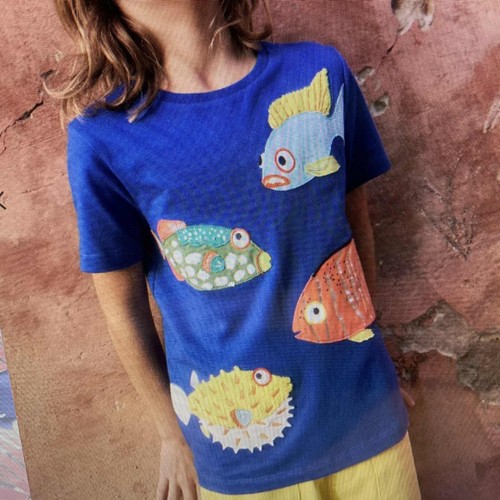MINI BODEN Awesome Cotton Applique "FISH" Shirt. 7-8 Years. Great Gift Idea! - Picture 8 of 20