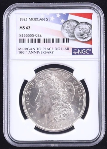 1921 Morgan Silver Dollar (NGC MS62)