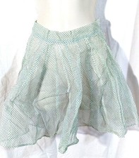 Vintage Green Sheer Flocked Spot Half Apron Rockabilly