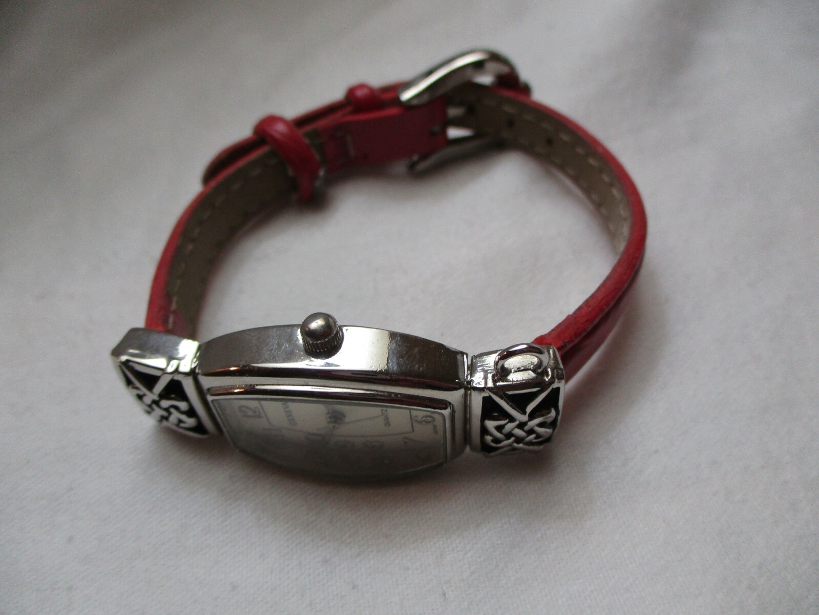 Geneva Wristwatch Silver Tone Rectangular Face Re… - image 9