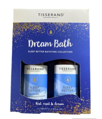 TISSERAND Sleep Better Set Geschenk Badeöl 100ml Massage & Körperöl 100ml Jasmin