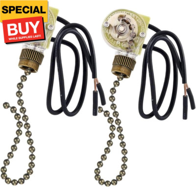 Zing Ear ZE-109 ON-OFF Pull Chain Lamp Switch for Ceiling Fan Lights - Bronze 2