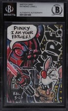 2010 TOPPS STAR WARS GALAXY PINKY & THE BRAIN ANAMANIACS SKETCH CARD 1/1 BAS