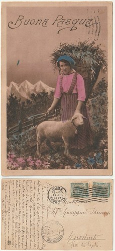 AUGURALI - BUONA PASQUA - VIAGG. 1917 -65040-