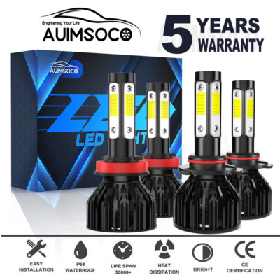 For Chevy Silverado 1500 Custom Cab Pickup 2007-2021 LED Headlights Hi Low Bulbs