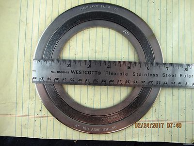 (9) Garlock Flexseal 4'' ASME B16.20 Spiral Wound Gasket 150# For B16.5 Flange 