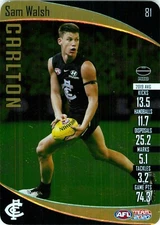 2020 Carlton Blues AFL TeamCoach Gold Rookie Card - Sam Walsh