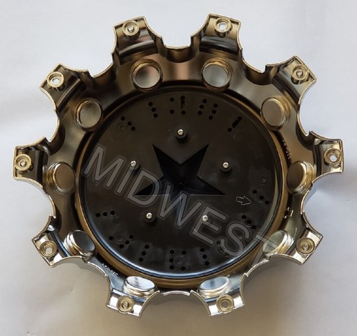 1 New Chrome American Force 10 Lug Front Dually AFX320 Wheel Center Cap w Screws - Picture 2 of 8