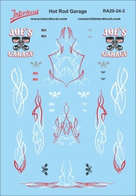 Courses de Rue Hot Rod 3 1/24 Décalcomanies 100x70mm INTERDECAL - Photo 1/2