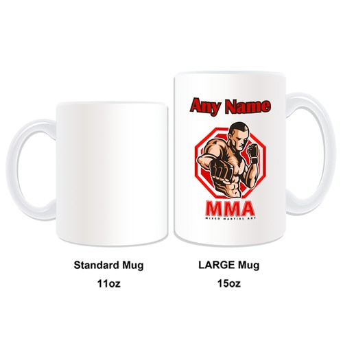 Personalised Gift MMA Punch Mug Money Box Cup Mixed Martial Arts UFC Name Coffee - Picture 17 of 20