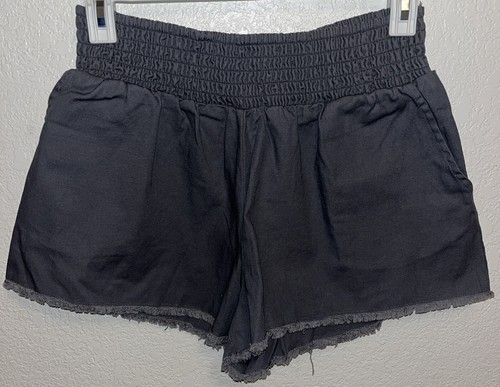 Wild Fable Shorts Elastic Stretch Waist Fringe Hem Pockets Women's M Gray - 第 4/6 張圖片