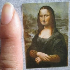dada mona lisa miniature art picture 53x37 mm 1:12 dollhouse gallery museum wall