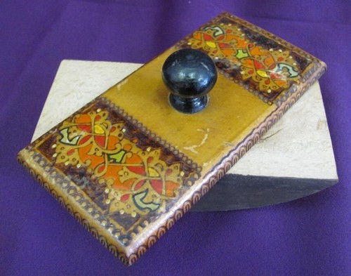 ANTIQUE 19C. WOODEN INK BLOTTER - Picture 5 of 11