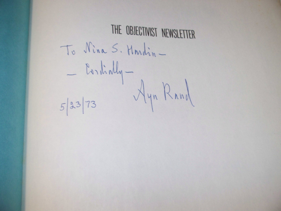 The Objectivist Newsletter, Volume 1-4 1962-1965, Ayn Rand, SIGNED Rare ...