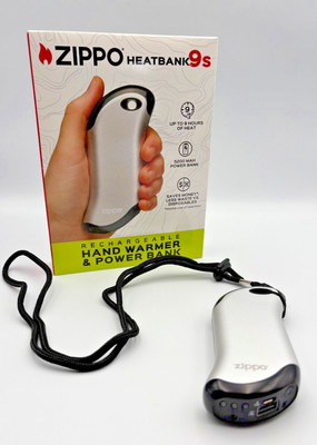  NEW  Zippo SILVER HeatBank 9s Rechargeable Hand Warmer & Power Bank SEALED