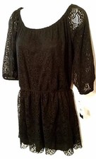 Heart Soul black long sleeve lace dress juniors small s NWT