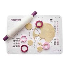 Tupperware,2er Set Teigunterlage,+Teigrolle,beere-weiß, Schnäppchen,NEU + OVP !!