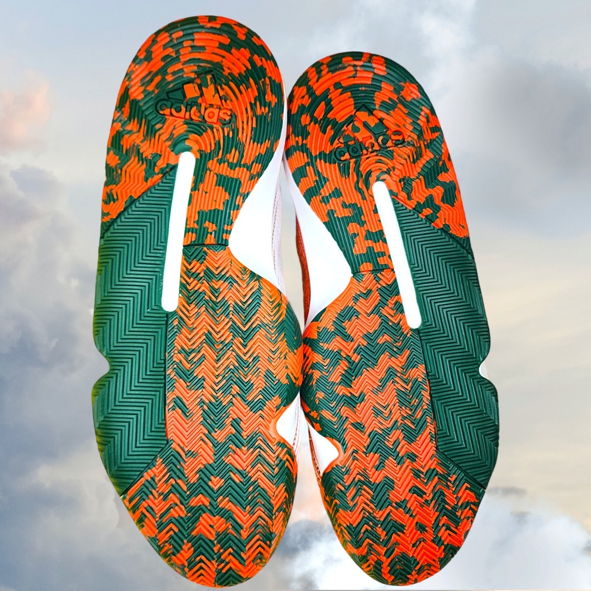 Adidas Pro Bounce 2019 Low Miami Hurricanes Sneakers  Mens Size 12 Athletic Gym adidas Pro Bounce 2019 Low Hurricanes for Sale  main image 2