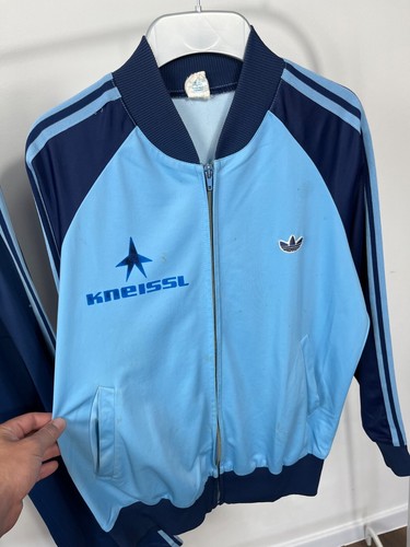 Rare Vintage Adidas Track Suit Jacket & Pants Kneissl Team 70s Cupro - Picture 5 of 24