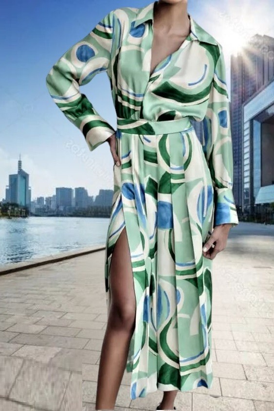 $79 Zara ❤️ SATIN EFFECT MIDI MULTICOLORED GREEN PRINTED