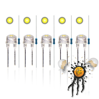 8mm Straw Hat 0,5W 90-140° LED Set 3.3V 5V 6V 9V 12V red blue white yellow green