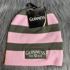 Guiness 1759 Beanie Skullcap Skully Knit Hat NWT Womens Soft Pink & Olive Green
