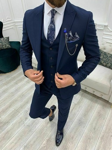 navy blue mens suits wedding