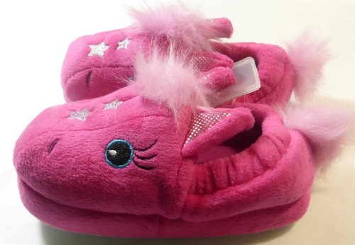 Slippers Stride Rite Kids Hot Pink Magic Pony Size Small 7/8 Silver Stars New - Picture 3 of 5