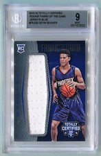 2015 Totally Certified Fabric of the Game Jersey Blue /99 Devin Booker RC PSA 9