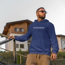 GOODNEWS UnisexHoodie-Simple Minimal Printed One Liner
