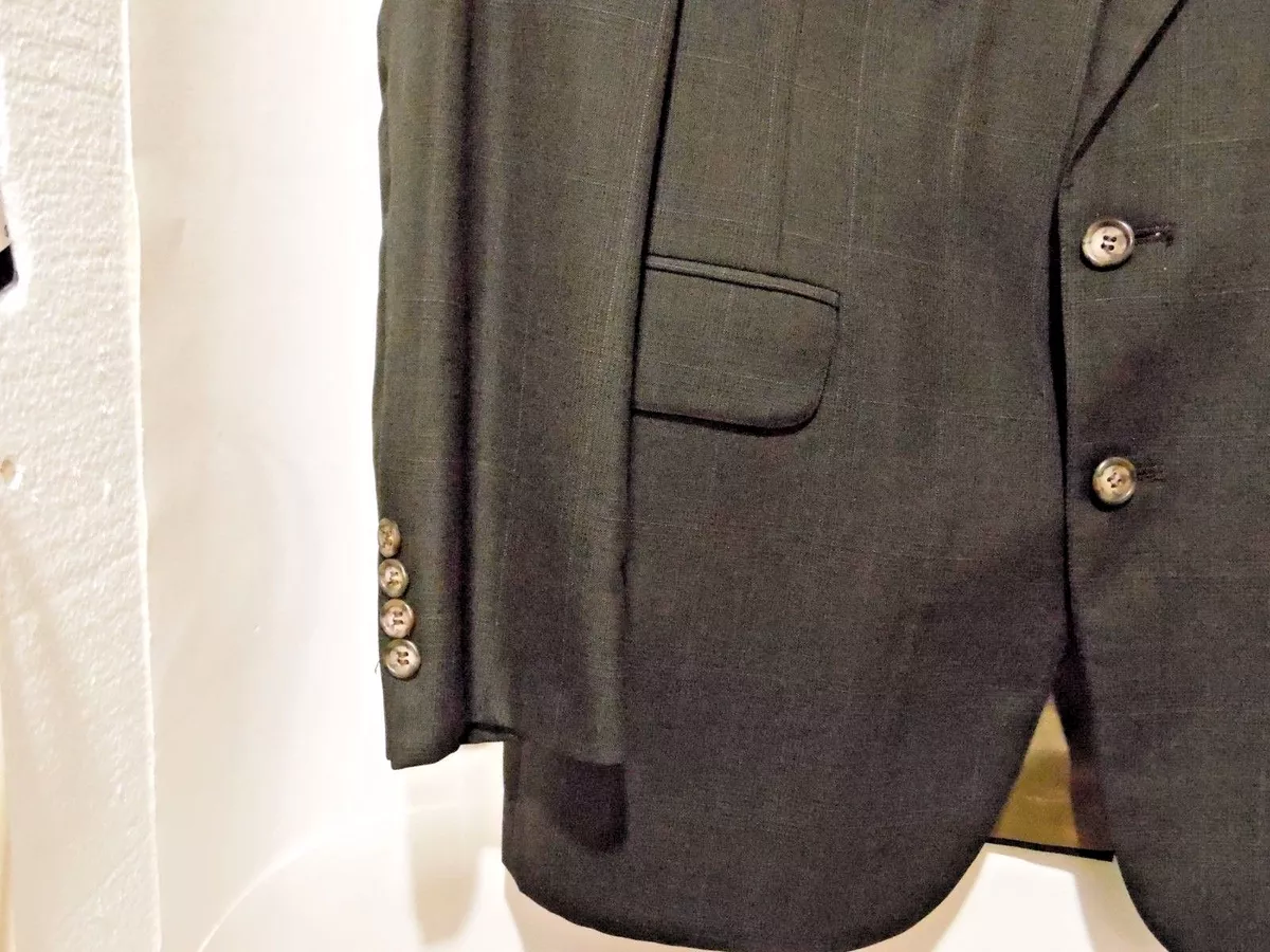 EVAN PICONE mens 2 button blazer 42 long 100 wool dark grey black color