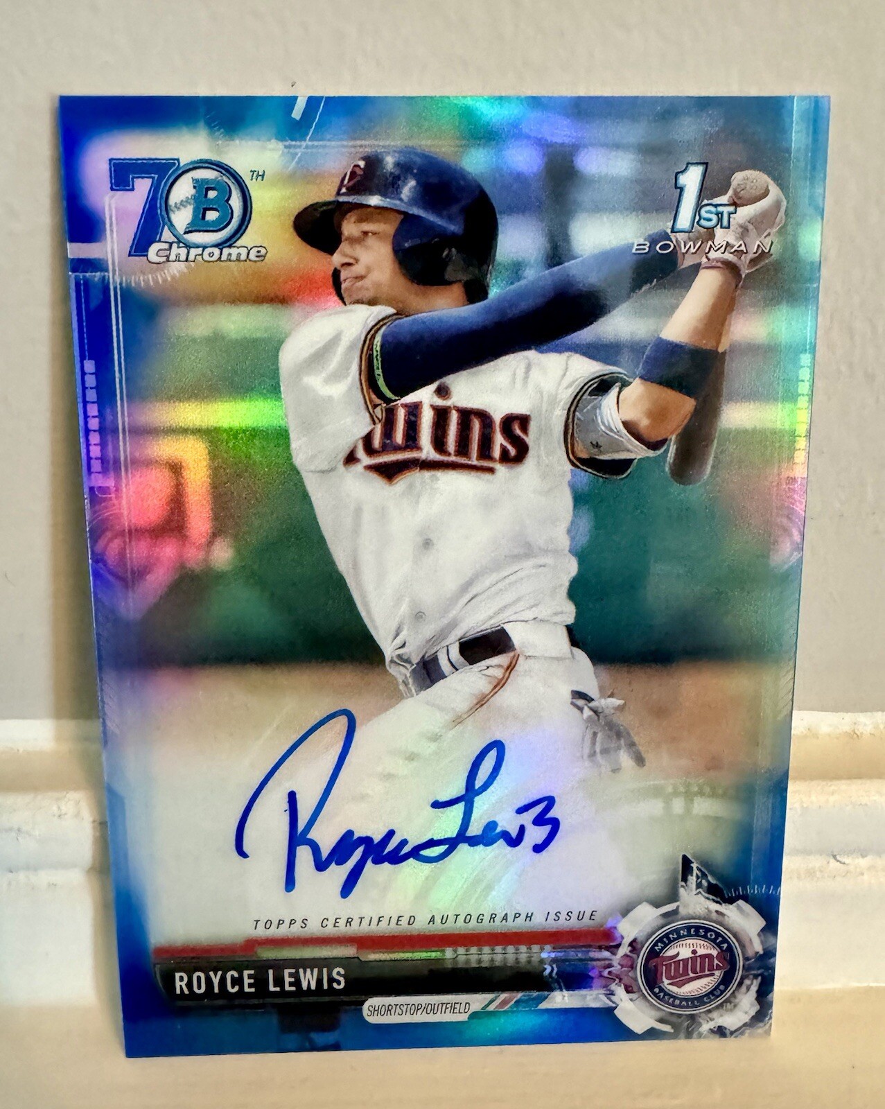 ‼️Royce Lewis 2017 Bowman Chrome Draft Autographs 70th Blue Refractors #46/70‼️