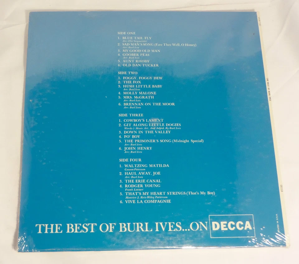 Burl Ives: The Best of burl ives [Double Album; Still-Sealed Copy] - Image 2 of 2
