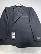 Mens Pierre Noir Black Tuxedo 2 Piece Suit Size 48R 42W NEW