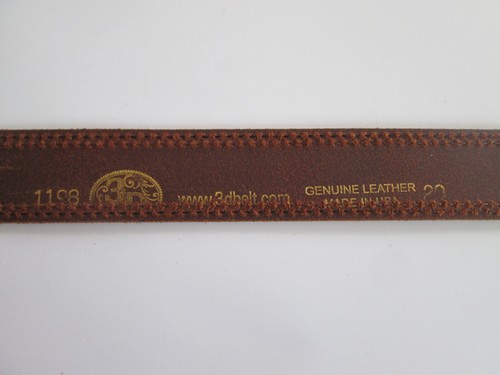 3D Belt Boys Brown Oiled Leather Western Overlay Kids #1198 Size 20 Youth USA - Picture 4 of 9
